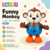 Tukoy Funny Monkey box front listing lights, music and movement
