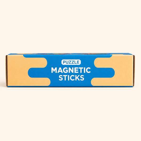 End panel of the Puzzle Magnetic Sticks box