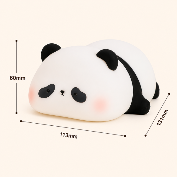Dimensions diagram of the panda silicone night light