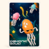 Demonic Squid box front with squid characters on a dark background