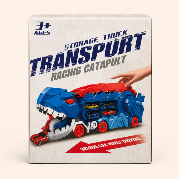 A009 2 Storage Truck Transport Racing Catapult box front, ages 3 plus