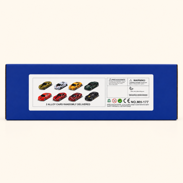 A009 3 Insert card showing the die-cast cars included with the set