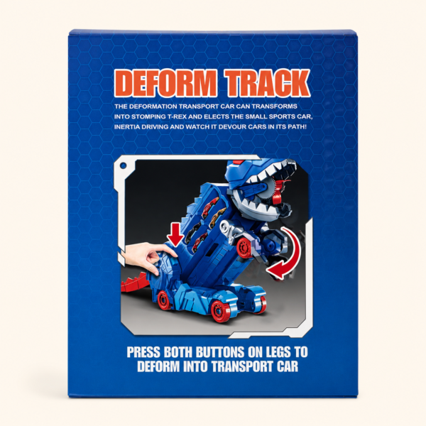 A009 4 Box panel explaining how to deform the dinosaur into transport mode