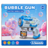 A011 Blue 15-hole electric bubble blaster with bubbles, on its box