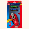 A020 1 ToyBoi Speed Challenge launcher with three die-cast cars in its blister pack