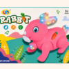Bud Jumping Rabbit hopping toy in pink, on its box