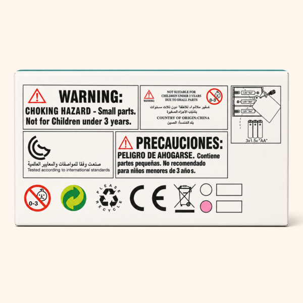 Warning panel on the Bud Jumping Rabbit box, not for under 3s
