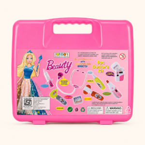 Pink carry case for the TOYBOY Beauty 8-piece doctor's kit, closed