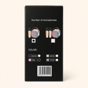 Back of the karaoke speaker box showing colour options