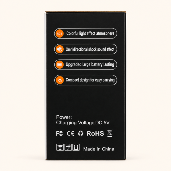 A024 3 Feature panel listing the speaker light effects, sound and battery