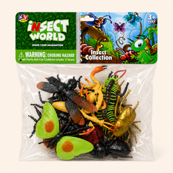 A025 Back of the Insect World pack showing beetles, centipedes and other figures
