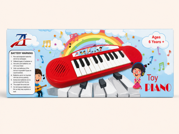 A033 2 Kids keyboard toy pack showing the piano and printed age guidance