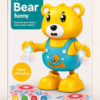 Bear Funny dancing bear toy in its box, arms out on a light-up base