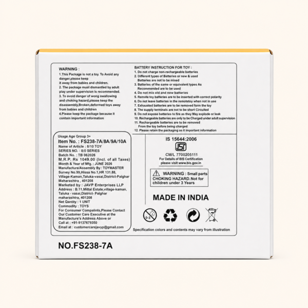 Back of the Duck Funny carton with product specifications, made in India