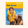 A041 1 Child wearing the Intex Pool School deluxe swim vest in a swimming pool